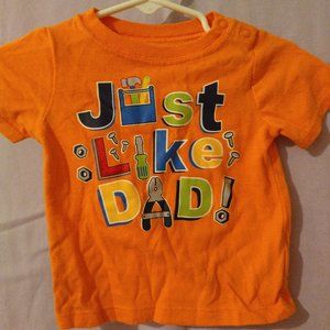 Infant graphic design short sleeve tee, 'Just Like Dad', 6-9 month